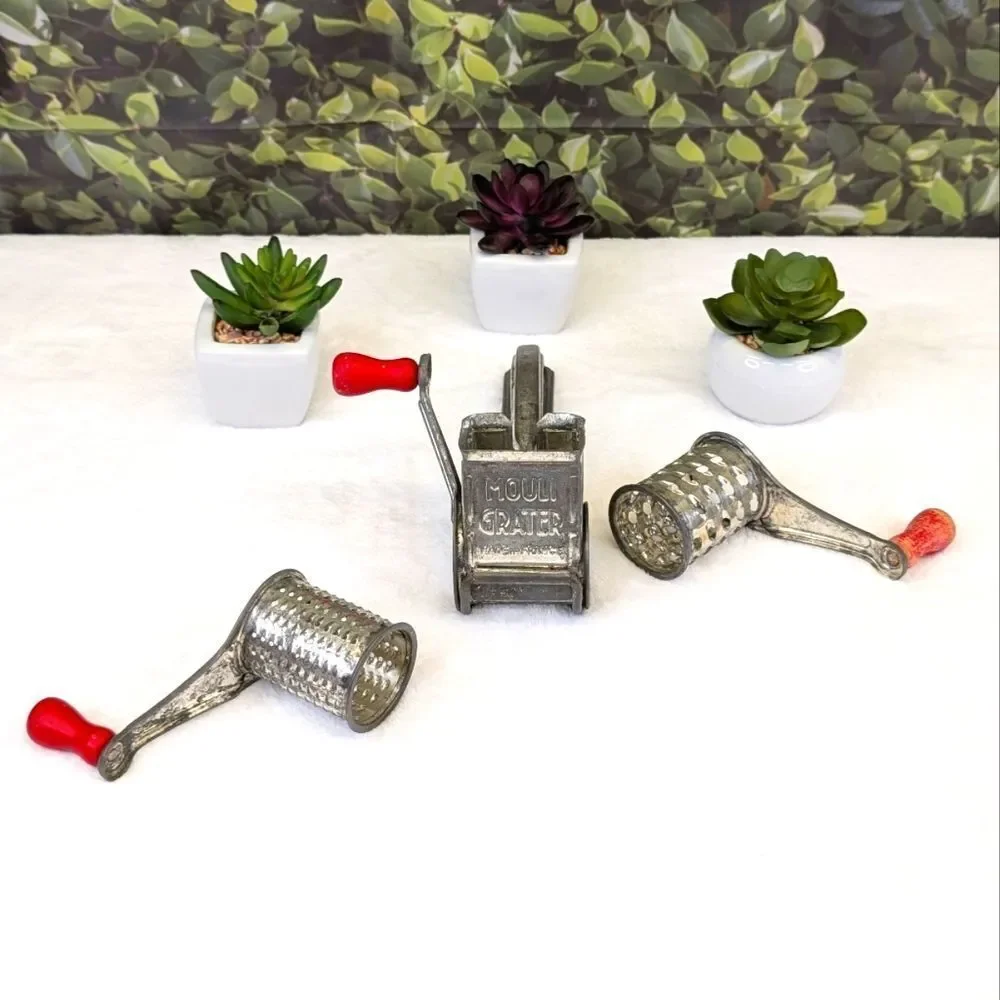 Vintage Mouli Rotary Grater with Three Interchangeable Cylinders